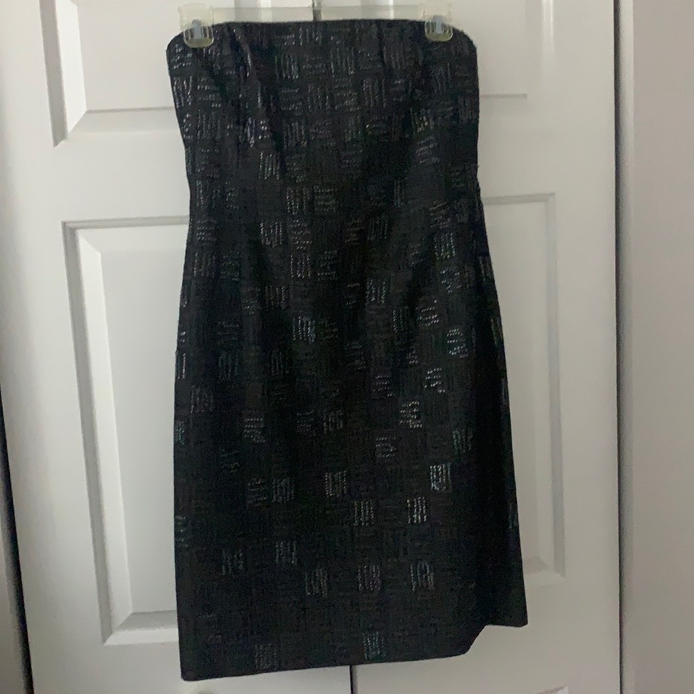 Grey strapless sequenced evening  dress